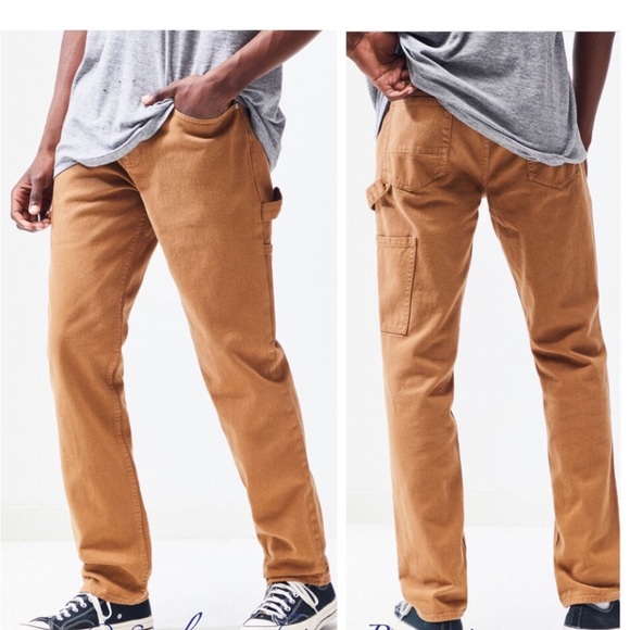 PacSun Los Angeles Workwear Tan Slim Fit Carpenter Jeans NWT 36/32 - Picture 5 of 12